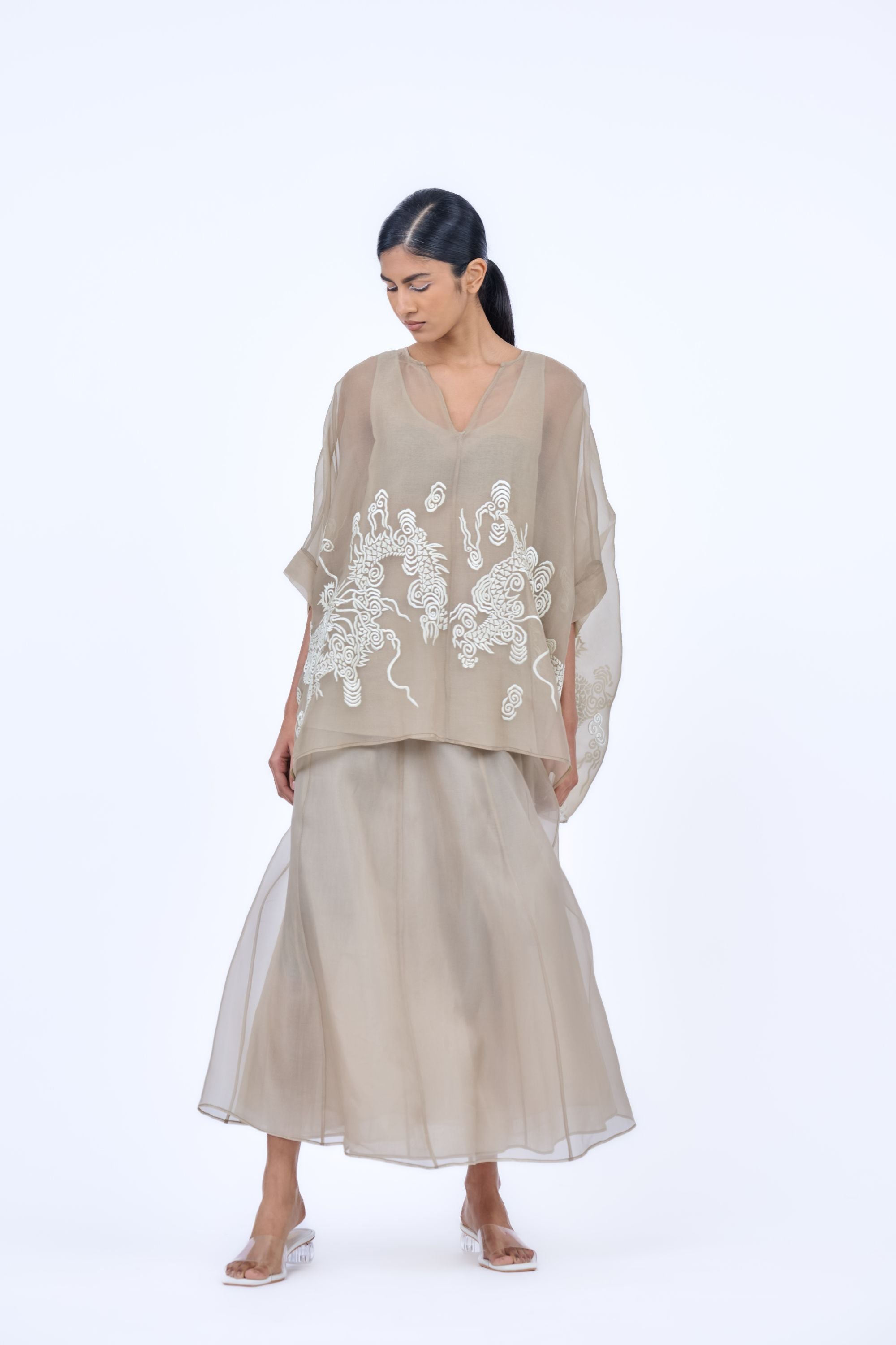 Natural Silk Organza Skirt