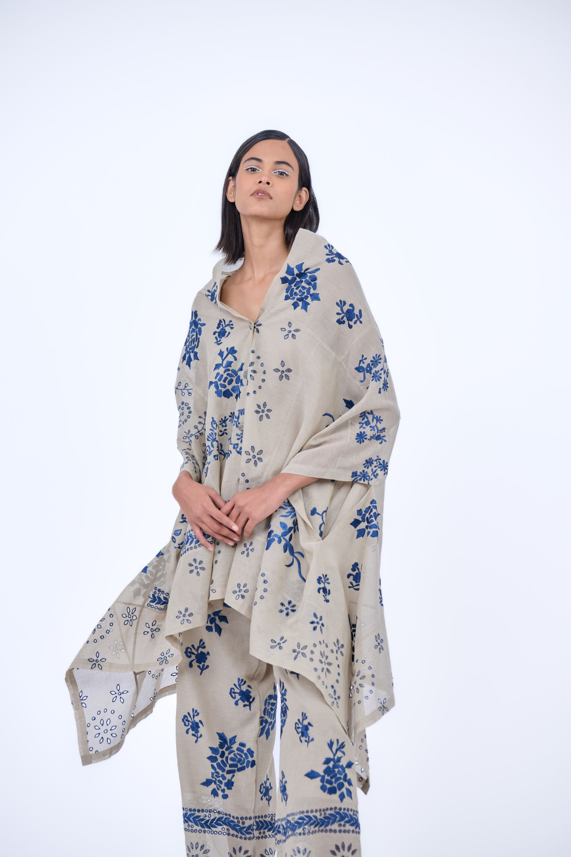Natural Spc Handloom Cotton Cape