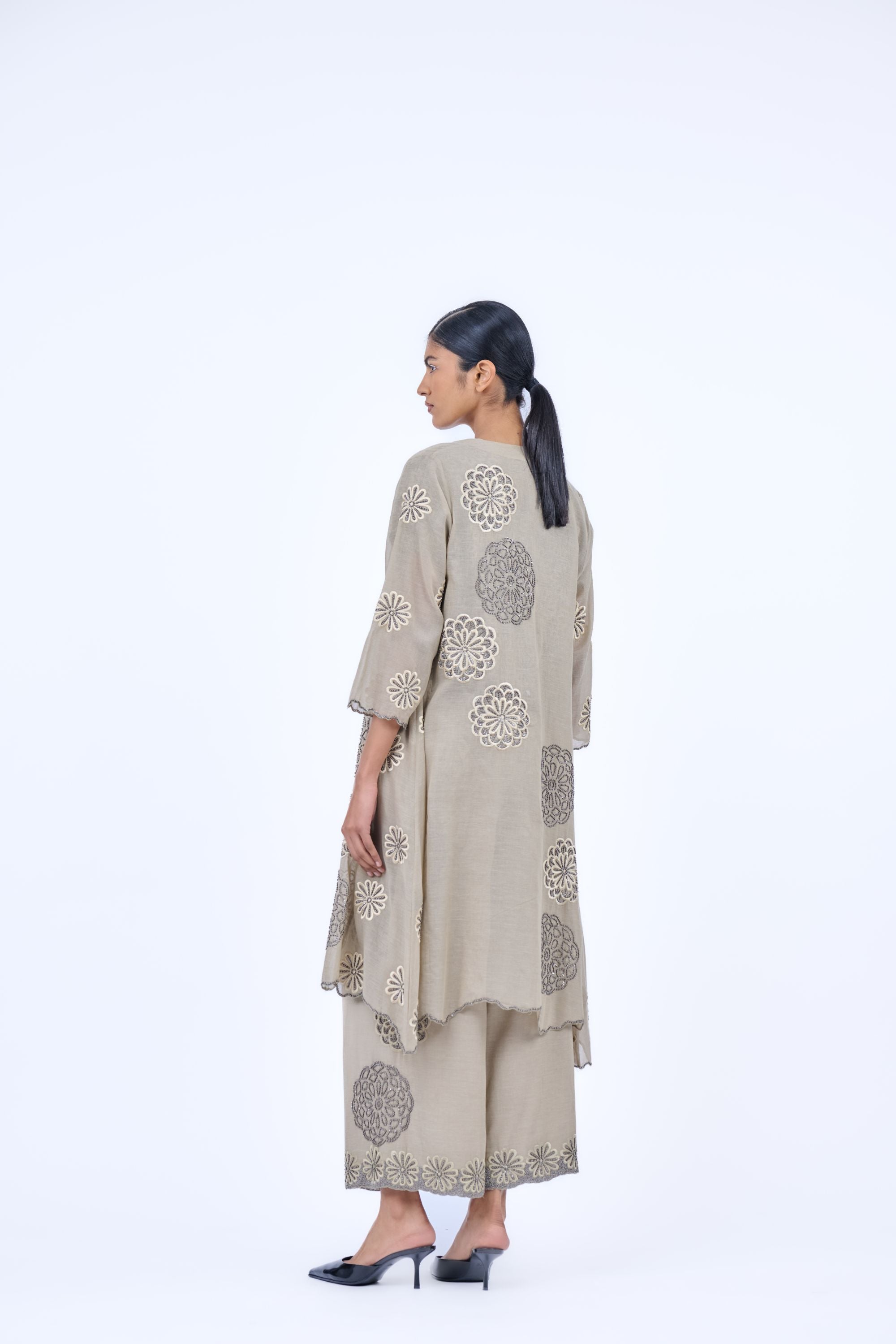 Natural Nat Slv Handloom Cotton Jacket