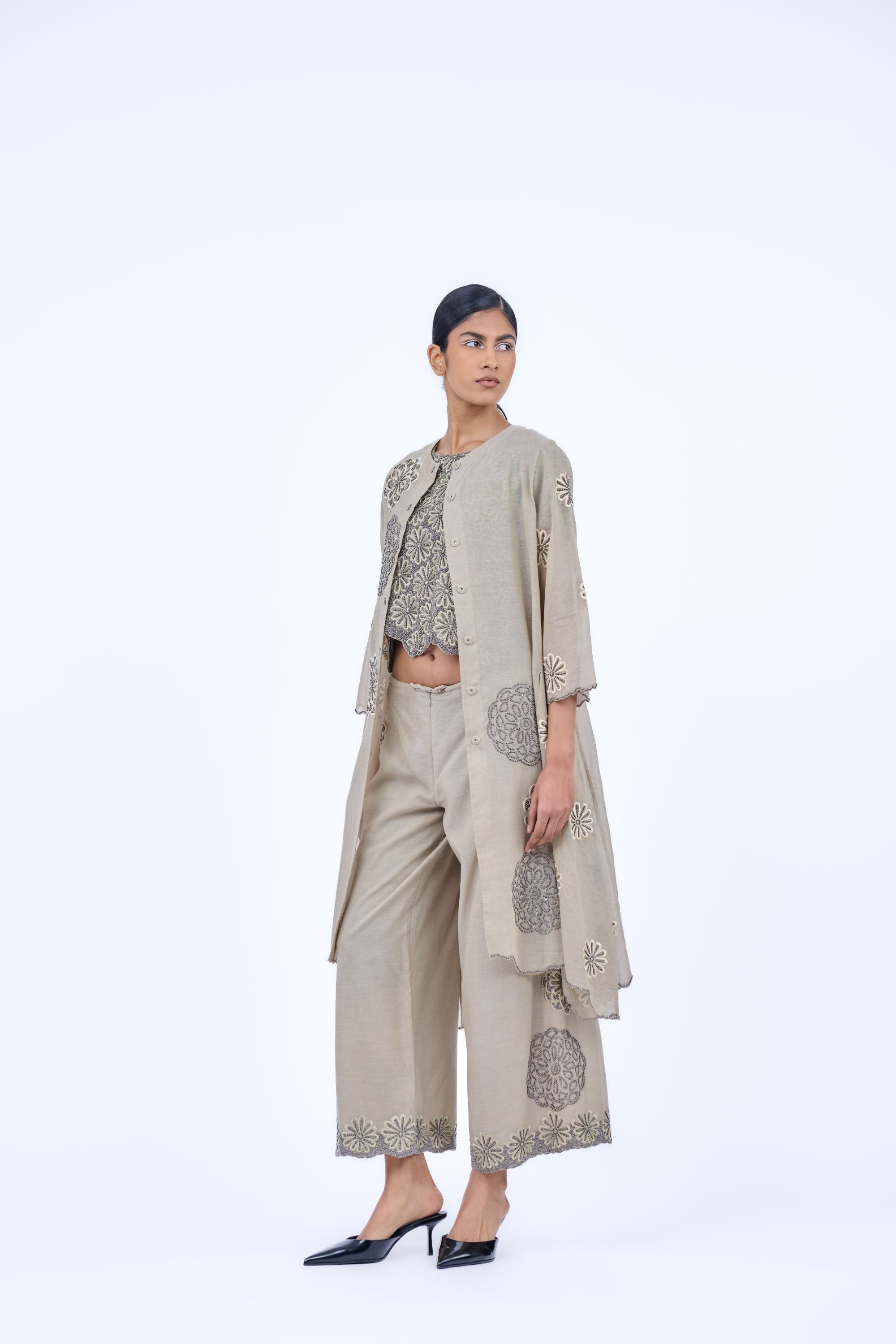 Natural Nat Slv Handloom Cotton Pant