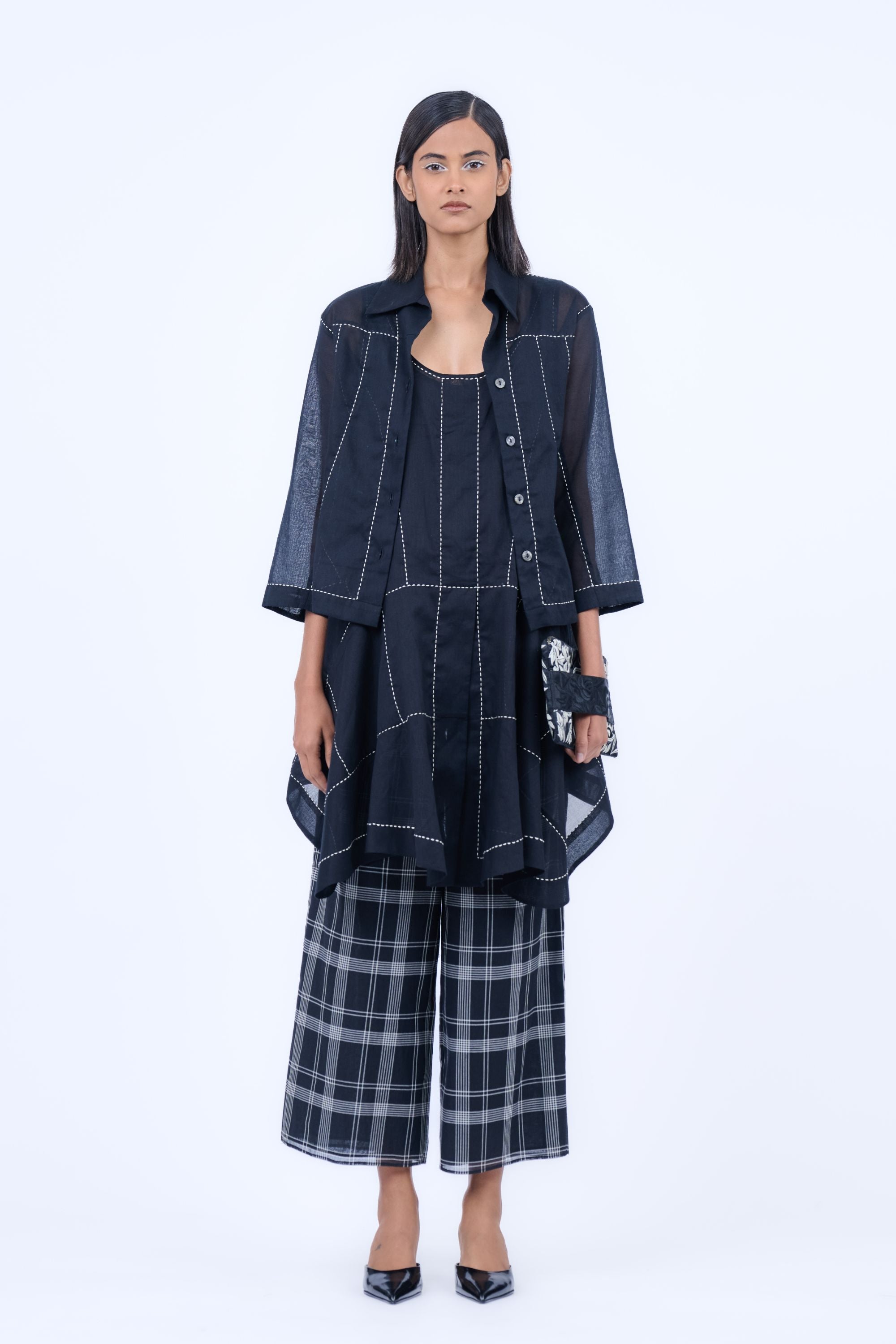 Black Handloom Cotton Tank