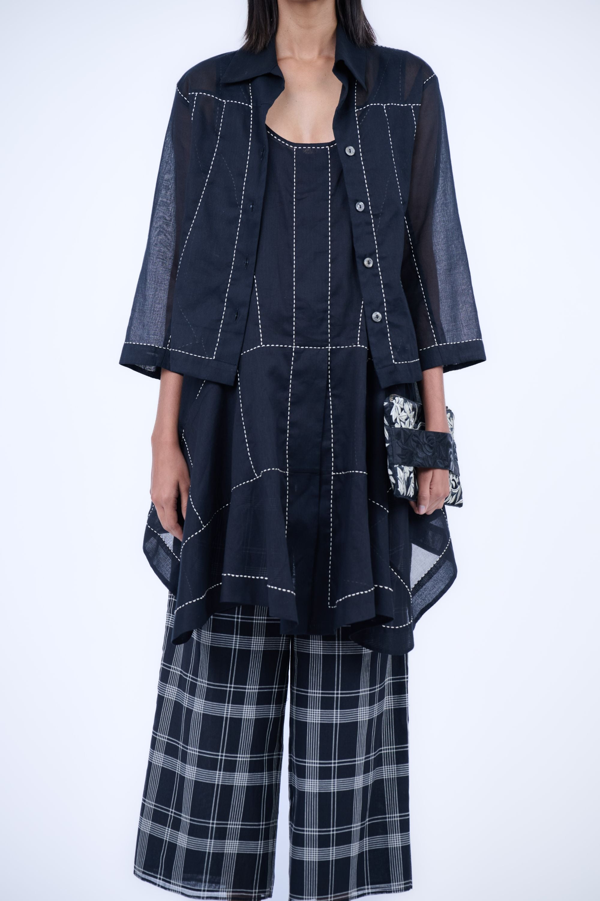 Black Handloom Cotton Jacket