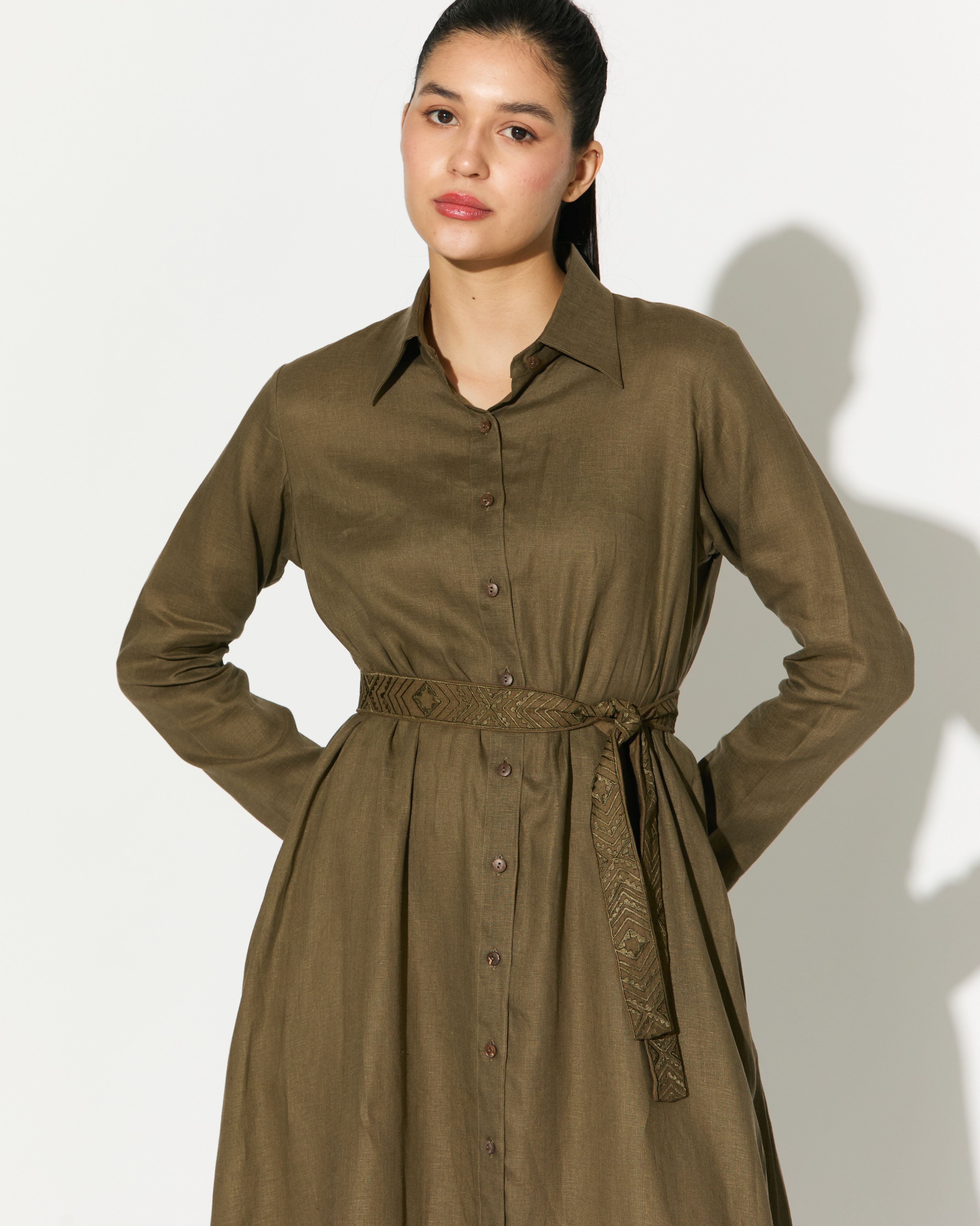 SAGE GREEN SHIRT DRESS