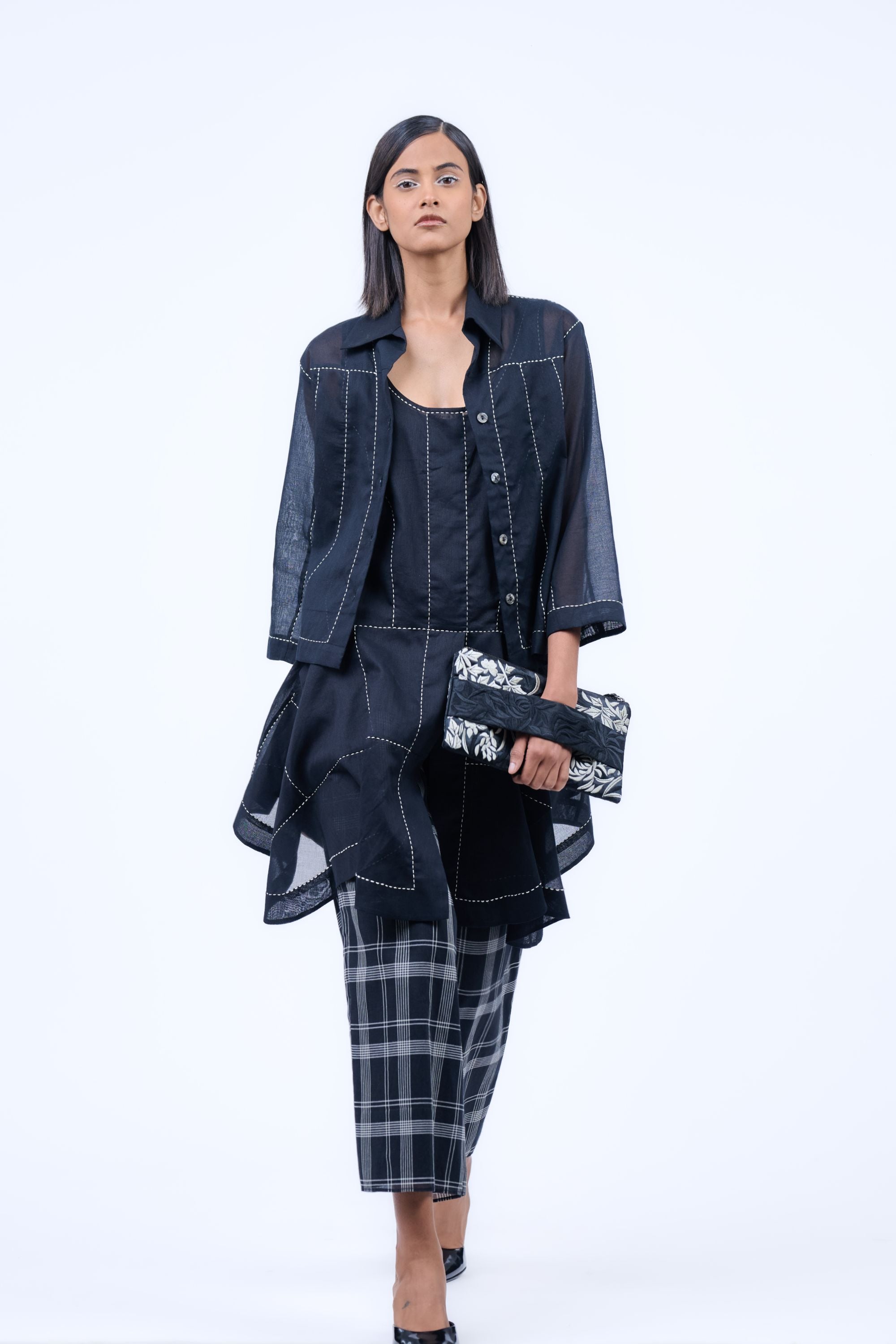 Black Handloom Cotton Jacket