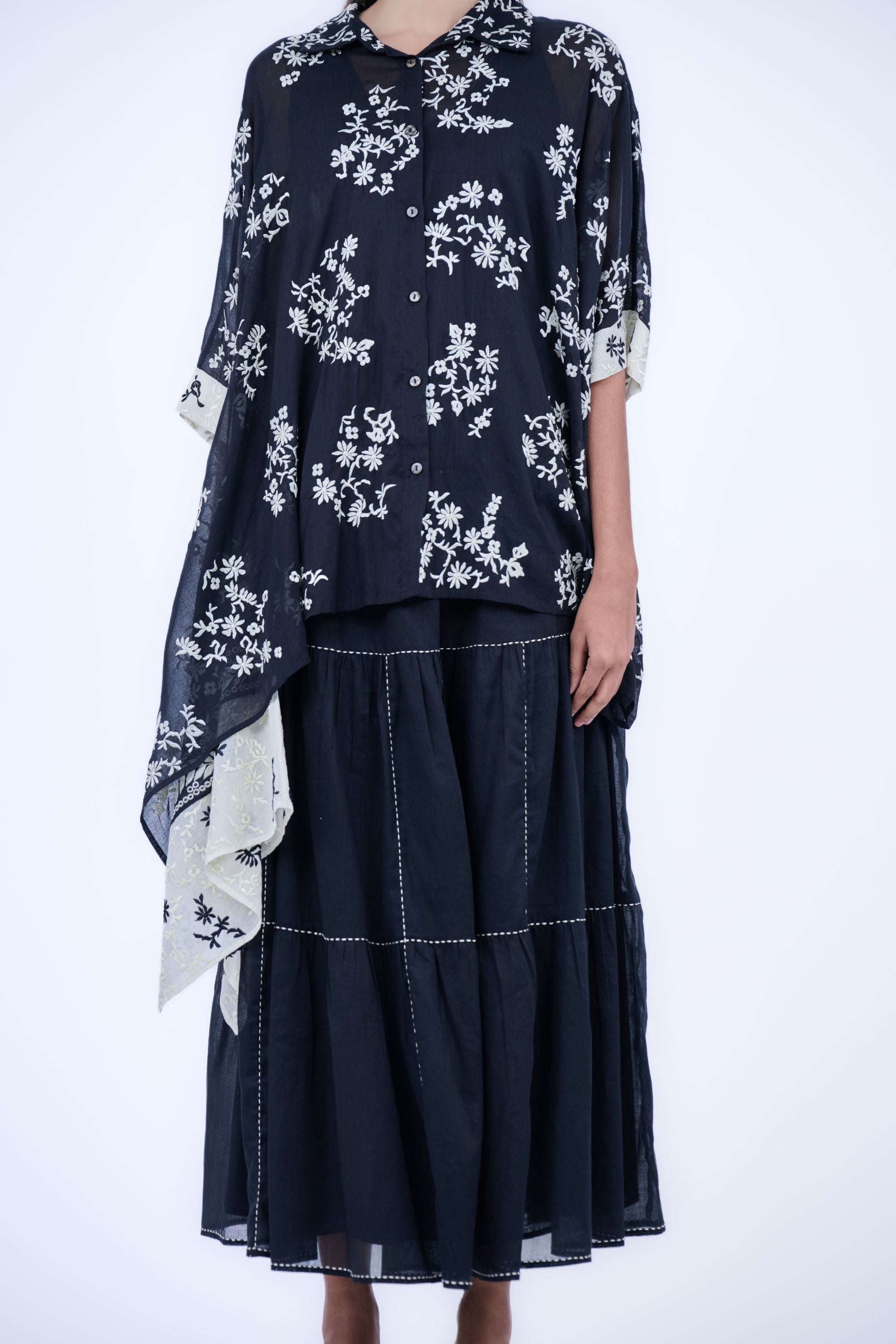 Black Ec Handloom Cotton Shirt