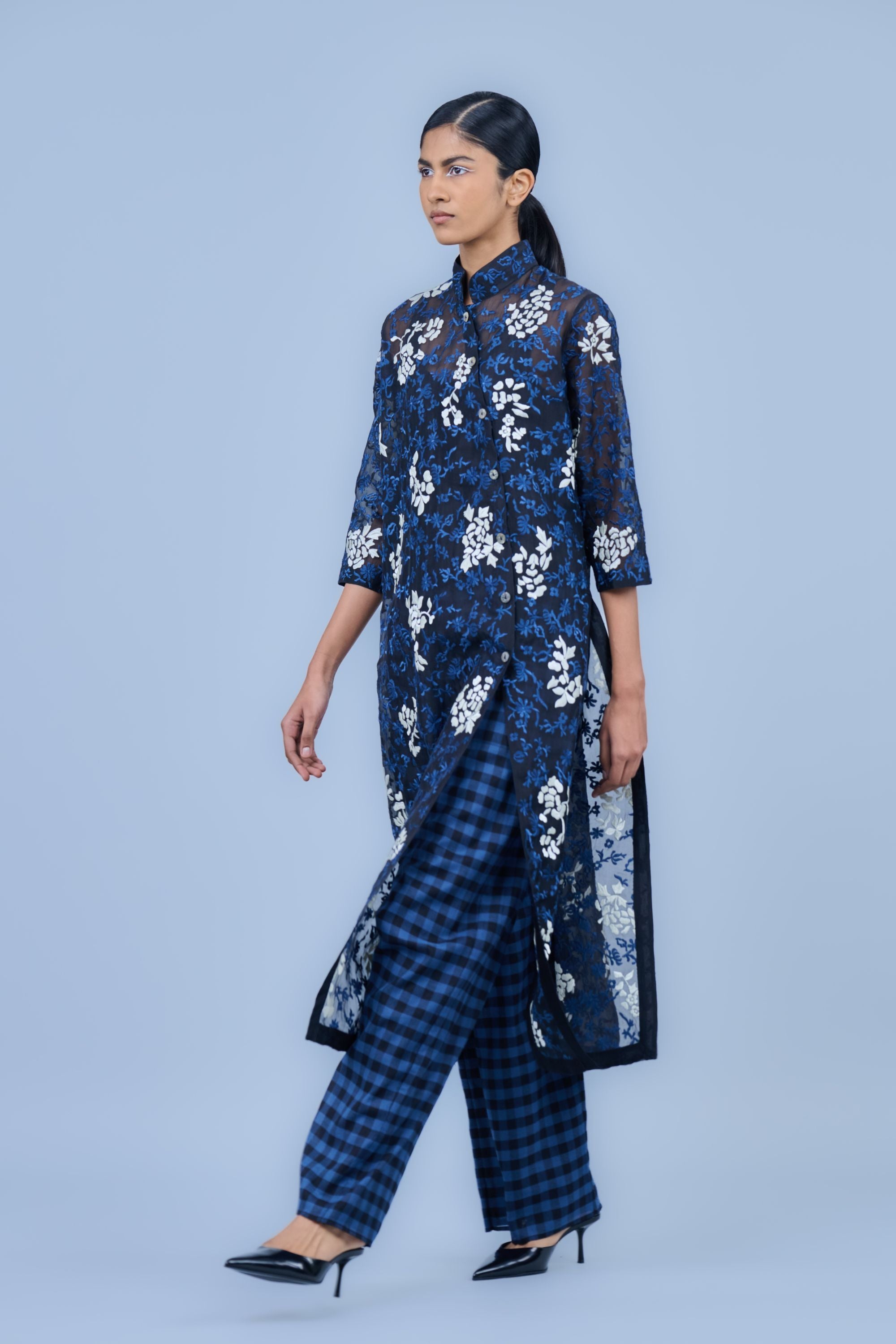 Black Spc Ec Handloom Cotton Kurta