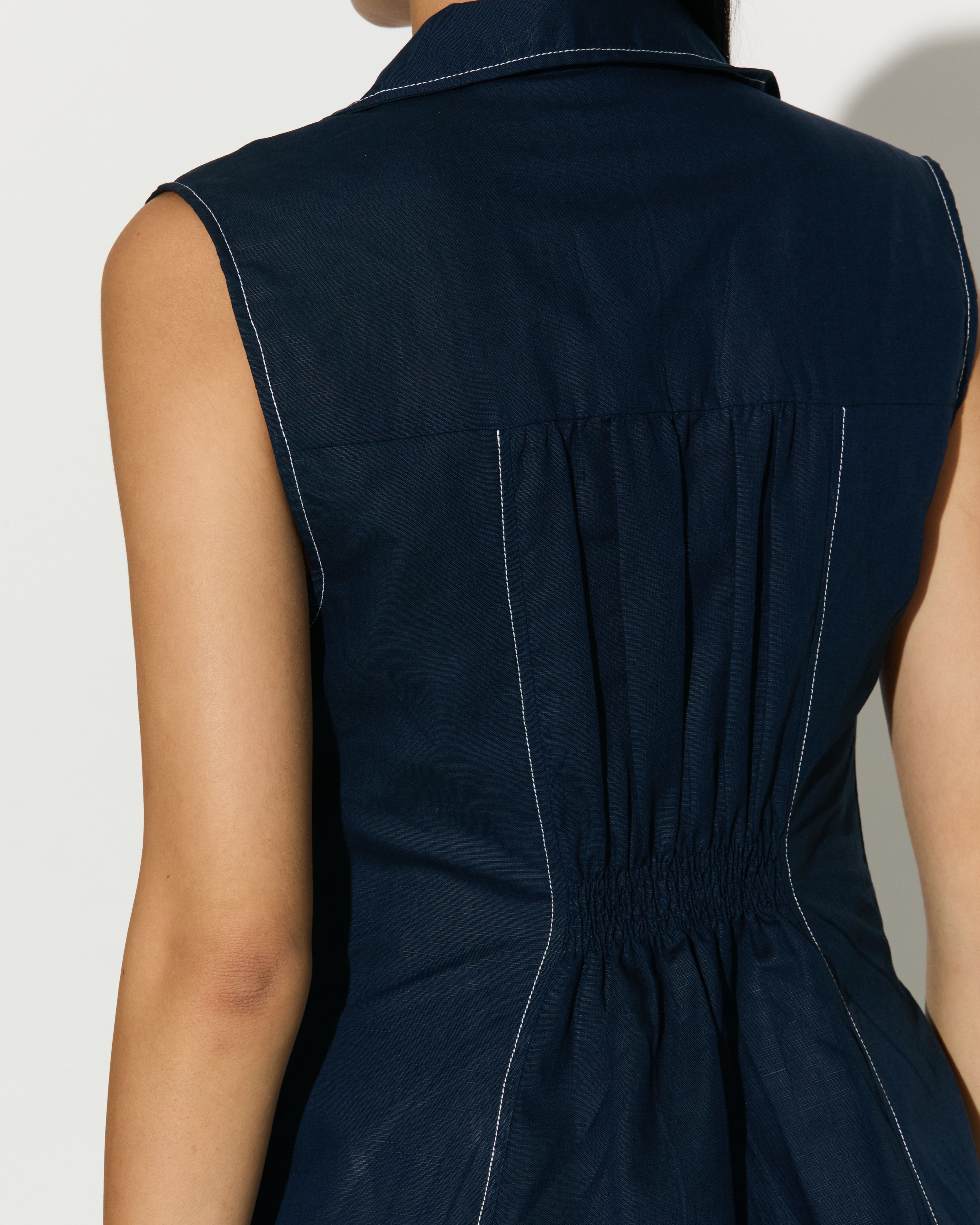 DARK BLUE SLEEVELESS LONG DRESS