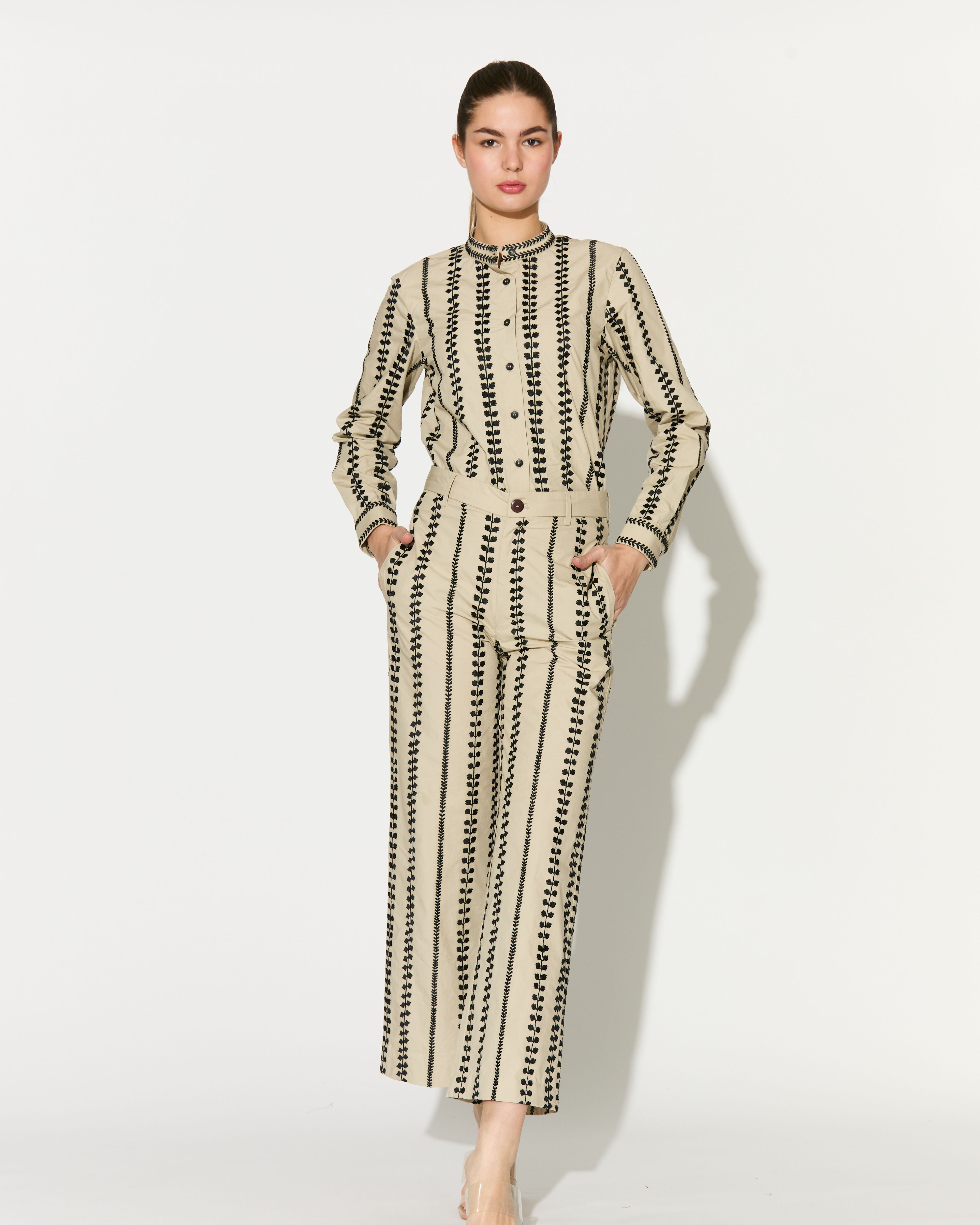 BEIGE EMBROIDERED SHIRT