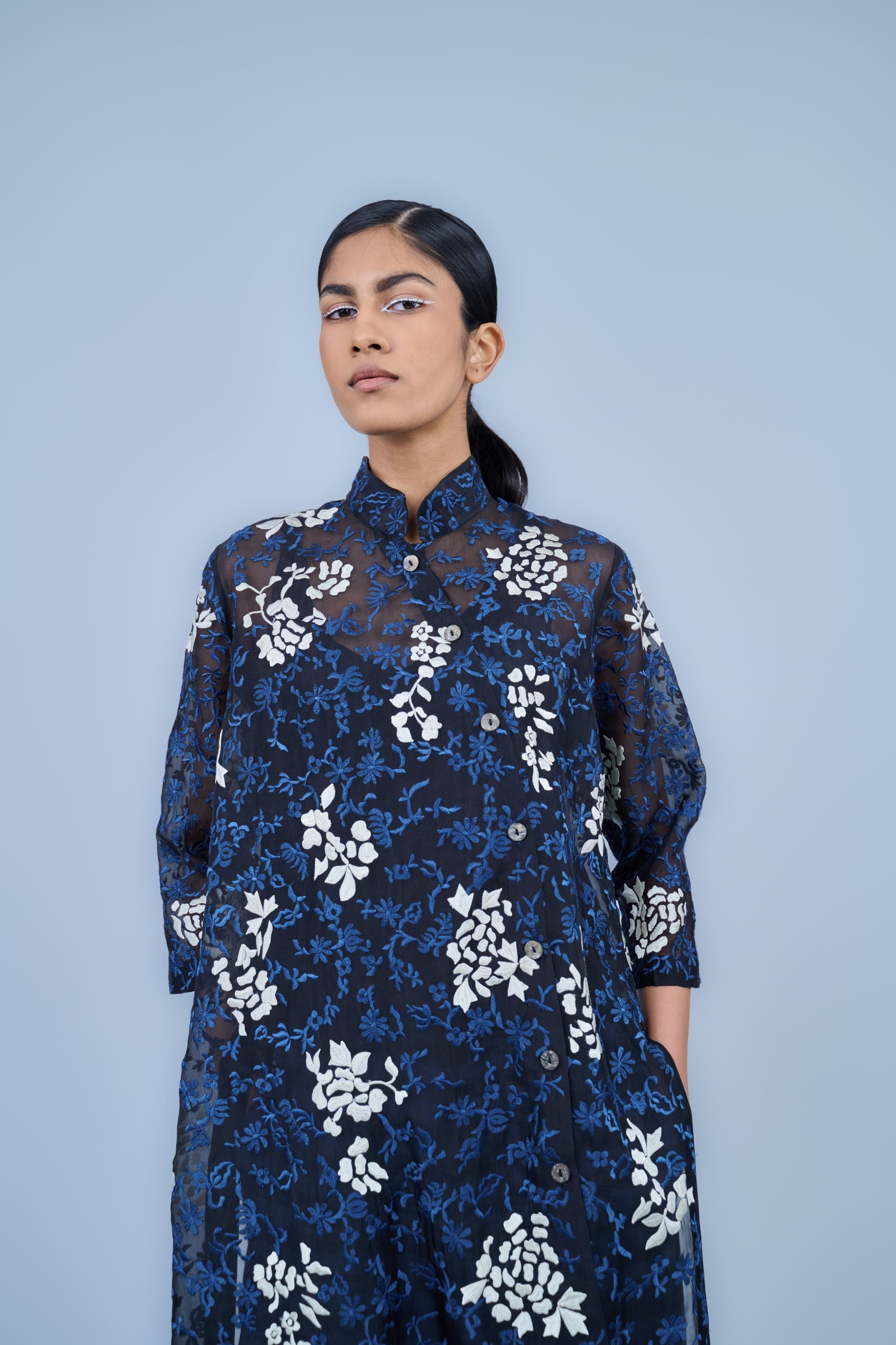 Black Spc Ec Handloom Cotton Kurta