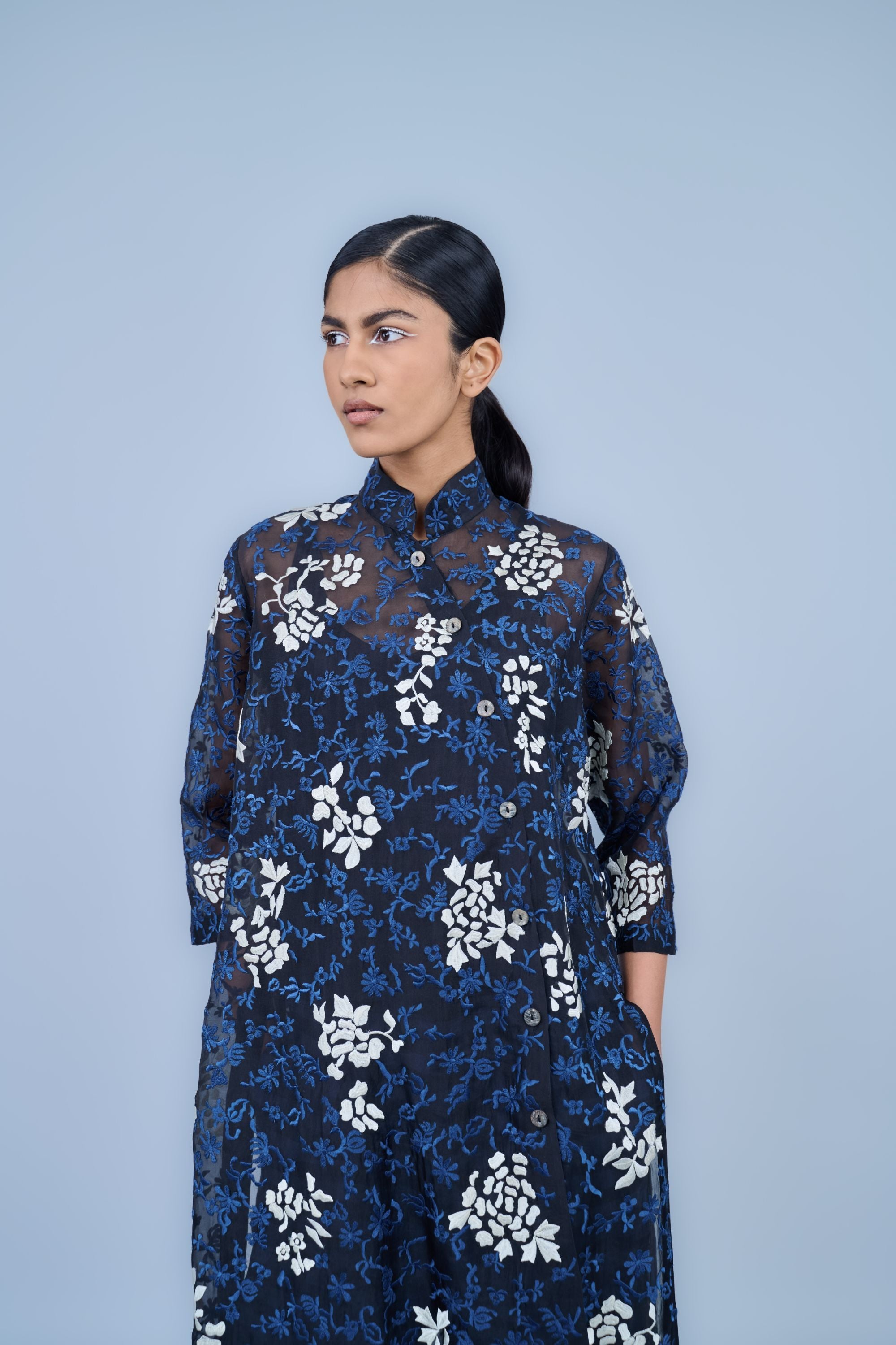 Black Spc Ec Handloom Cotton Kurta