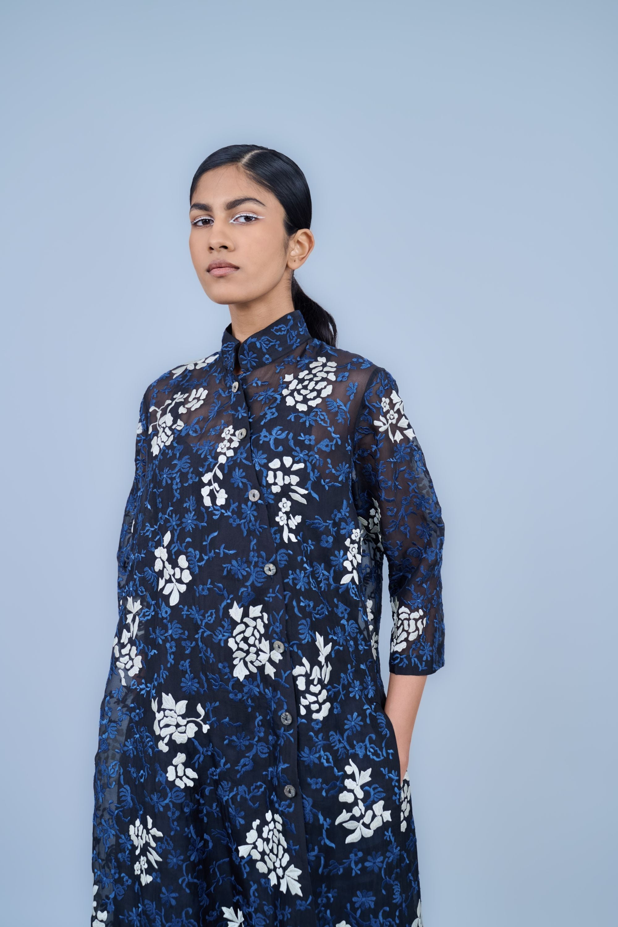 Black Spc Ec Handloom Cotton Kurta