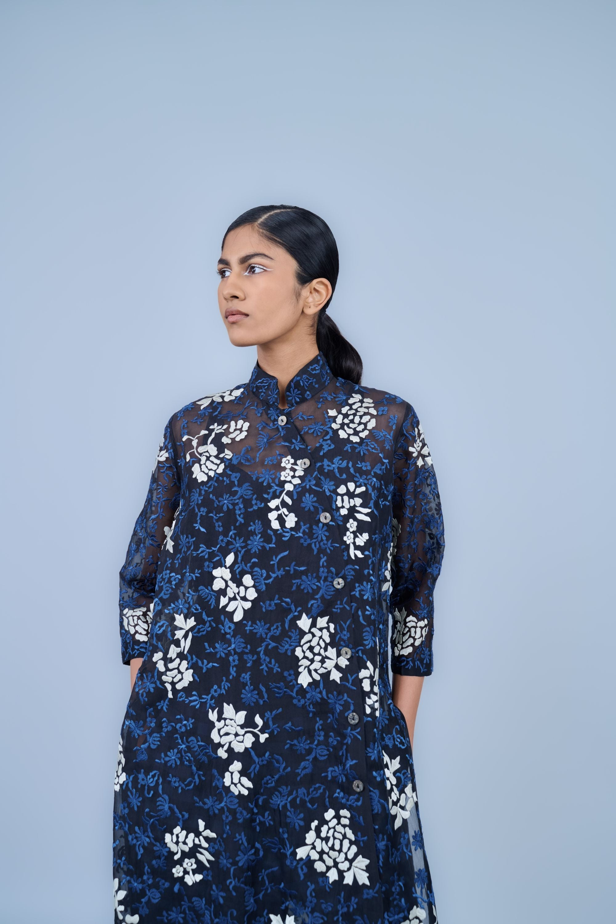 Black Spc Ec Handloom Cotton Kurta