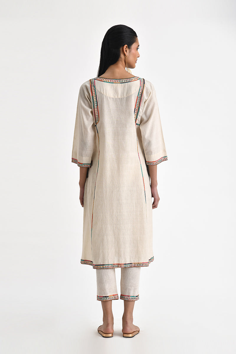 Kastro Embroidered Yoke 
Tunic With Pants