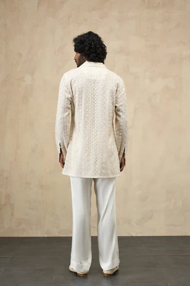 Vertical Dori Full Lupi Button Kurta Shirt Set