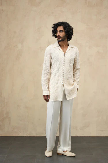 Vertical Dori Full Lupi Button Kurta Shirt Set