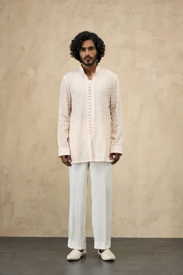 Vertical Dori Full Lupi Button Kurta Shirt Set