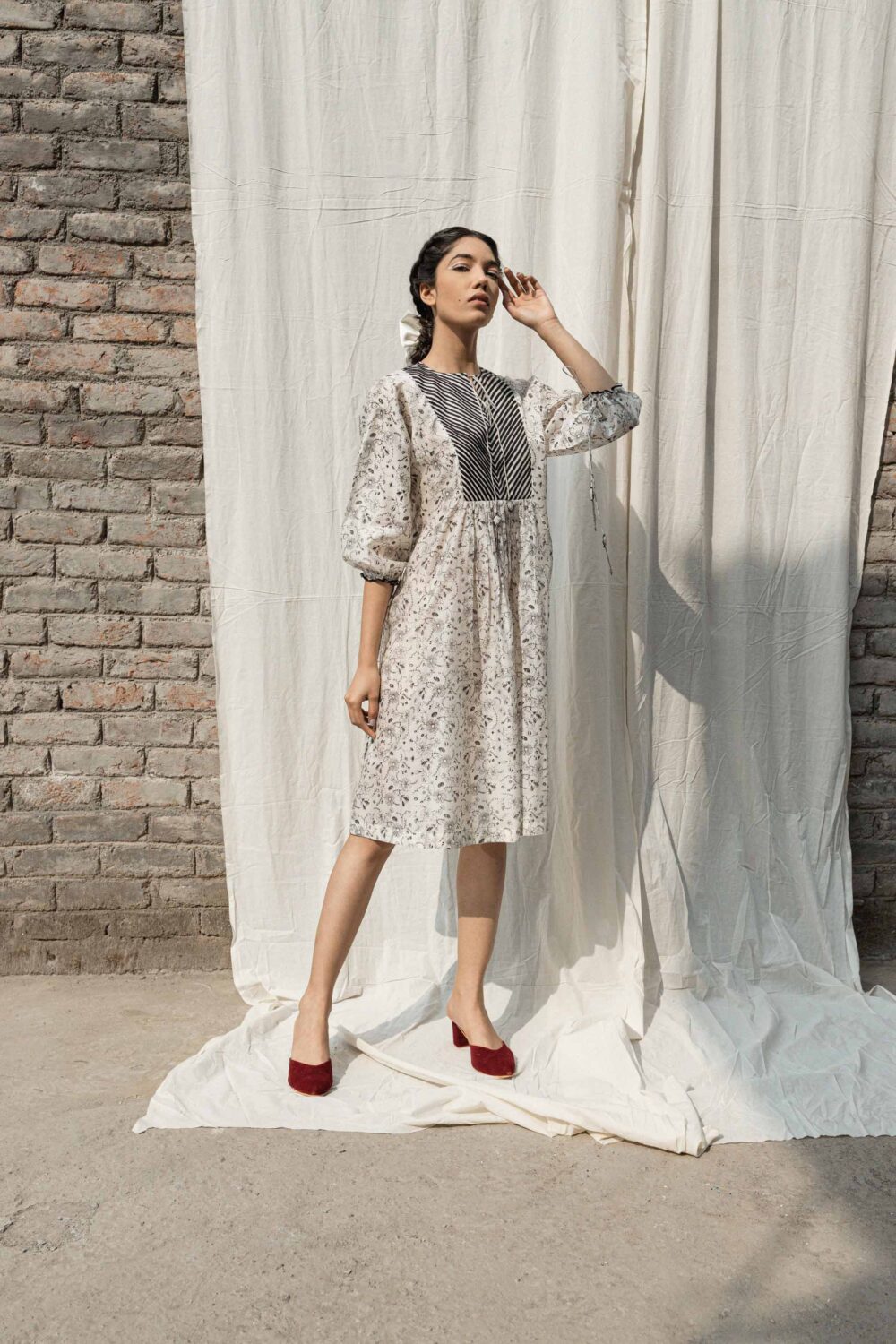 Gardenia Drawstring Dress+slip