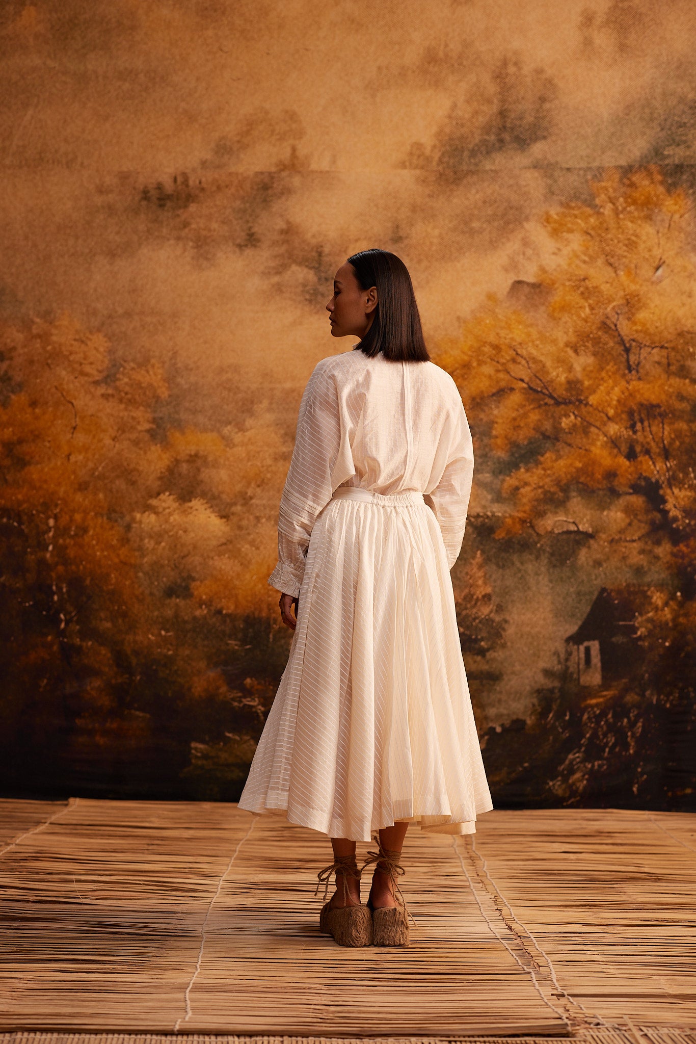 Yama-Ori Dolman Shirt with Ribbon