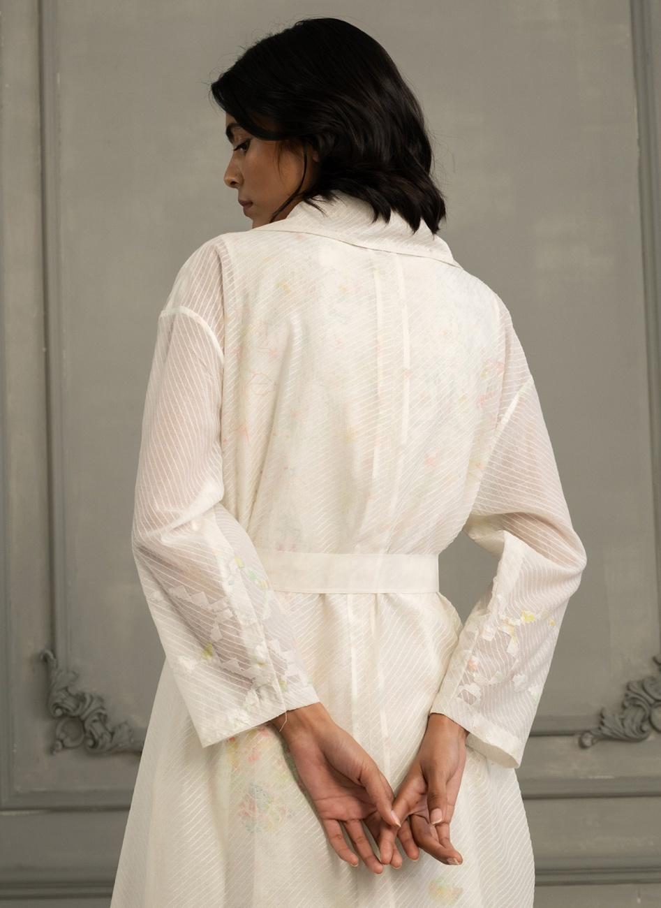 Ivory Jacket with Embroidery & Multiprint Jumpsuit