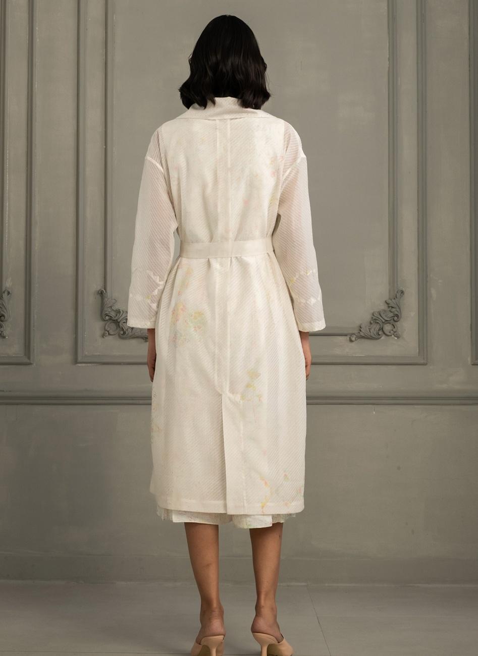 Ivory Jacket with Embroidery & Multiprint Jumpsuit