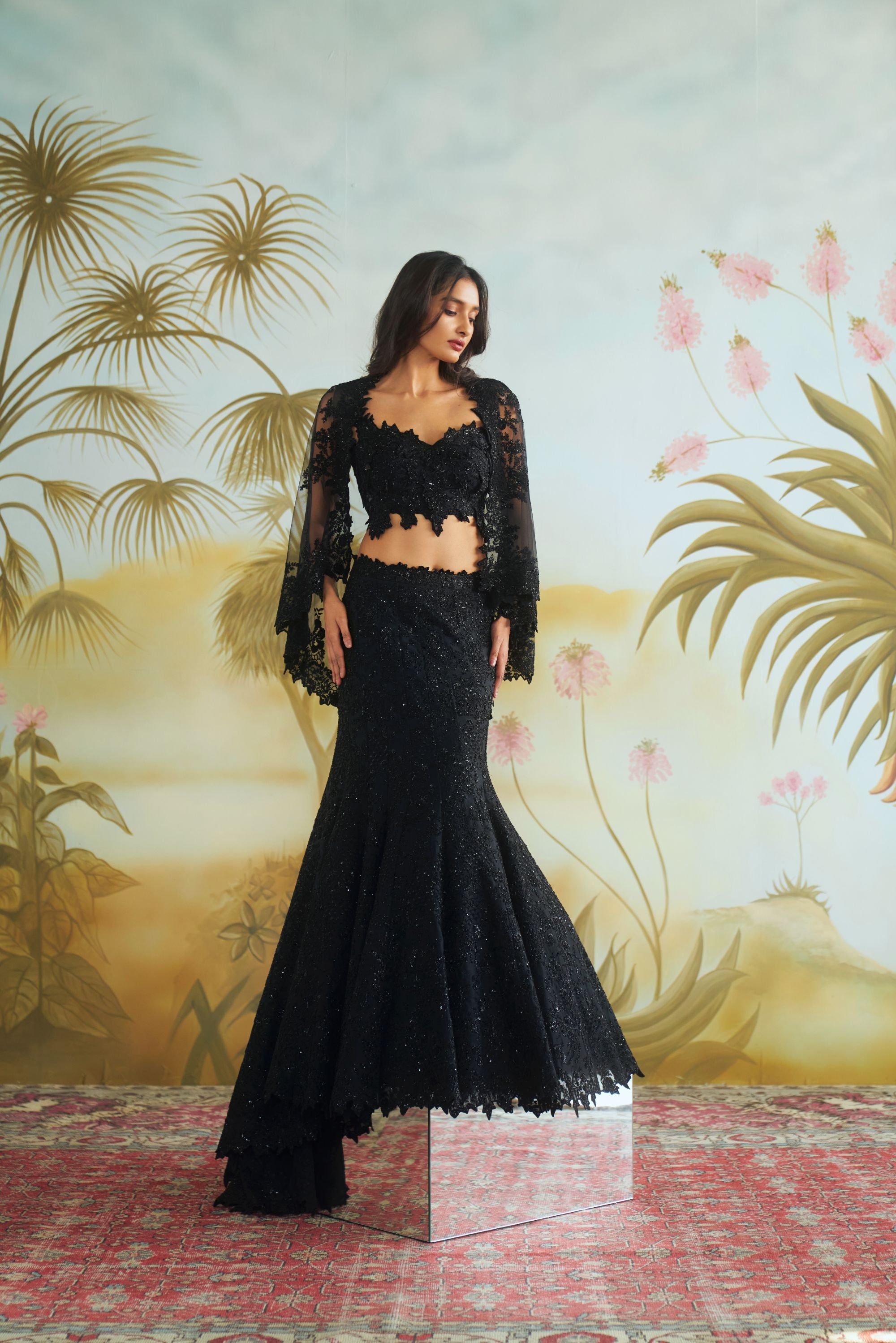 Cutdana Work Trail Lehenga Set