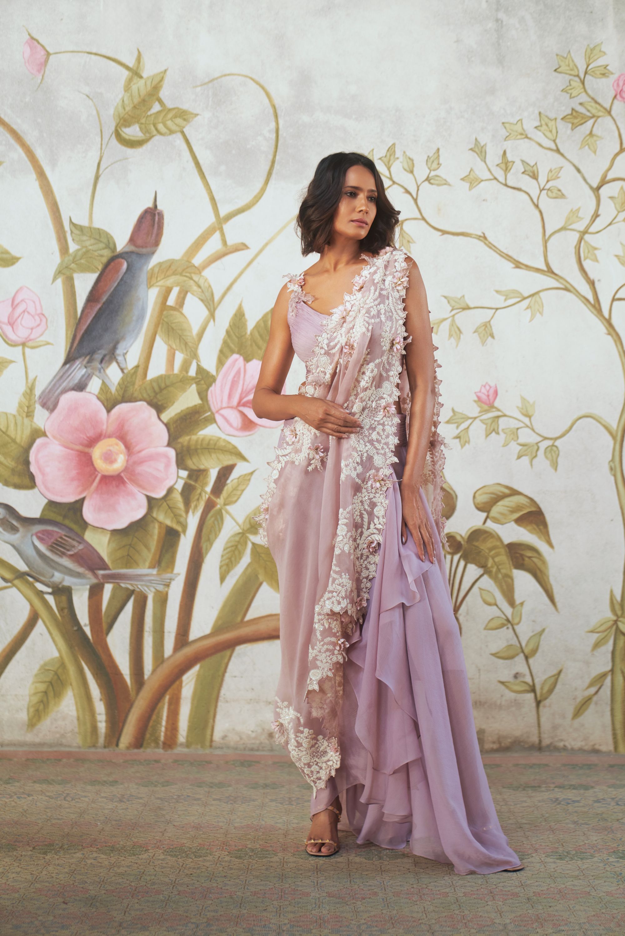 Cutdana Embroidered Cape Set