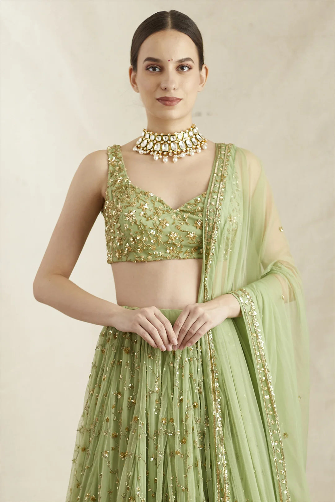 MINT GREEN HEAVY LEHENGA SET