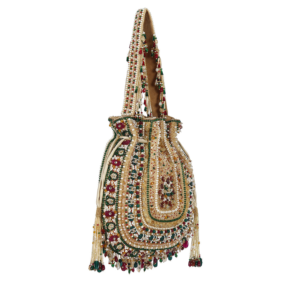 Amara Potli Ruby Red Emerald Green MULTI With Handle