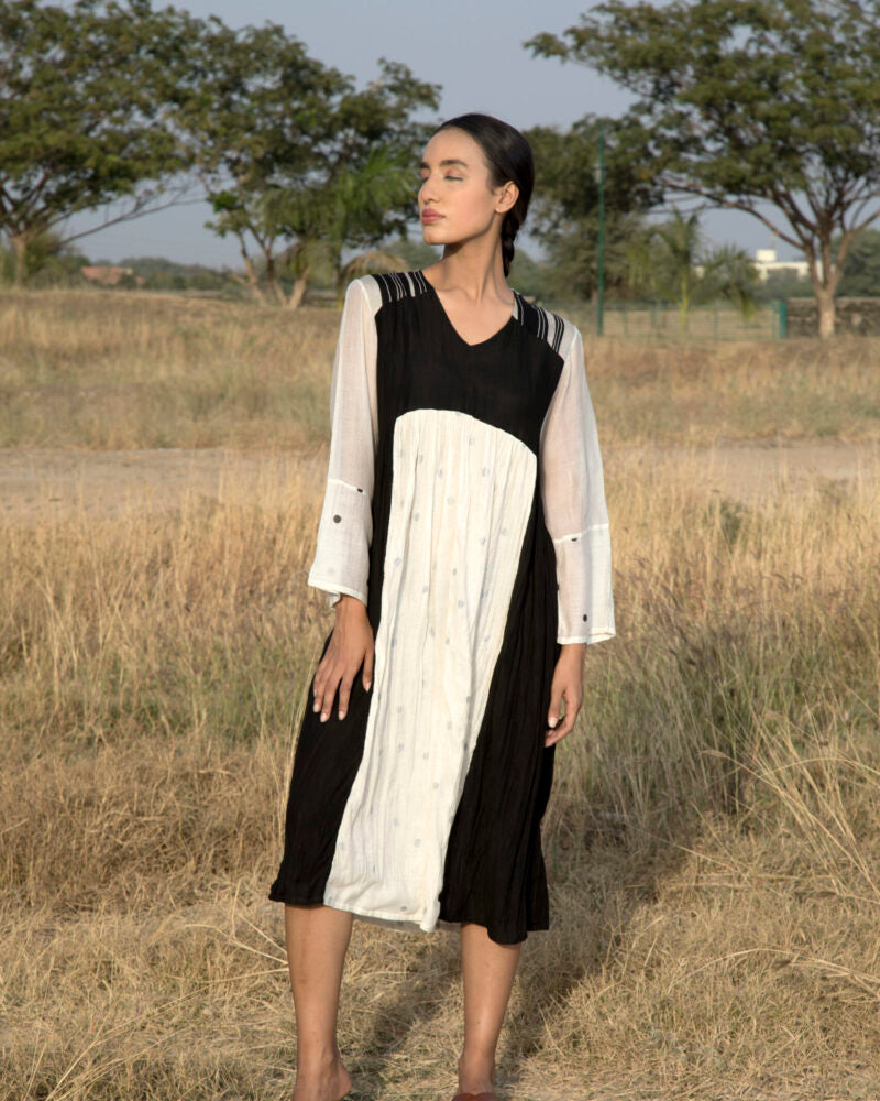 Polka Banded Kali Kurta