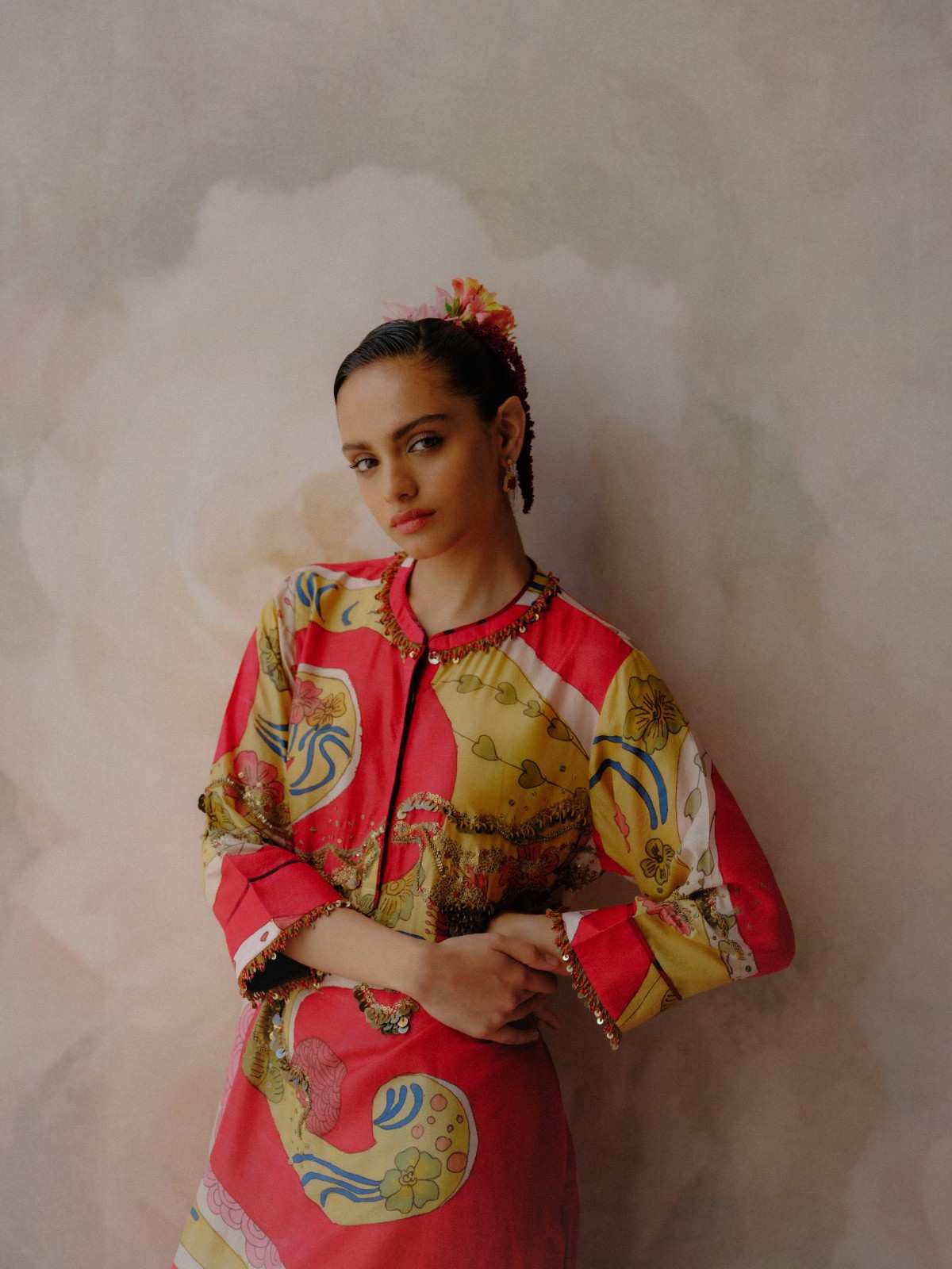 Scarlet Bloom Kurta Set