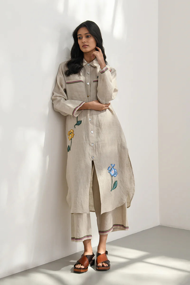 Beige Olbia Handloom Pants