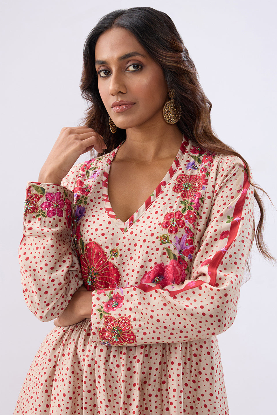 Blossom Ivory Gathered Yoke Kurta Set