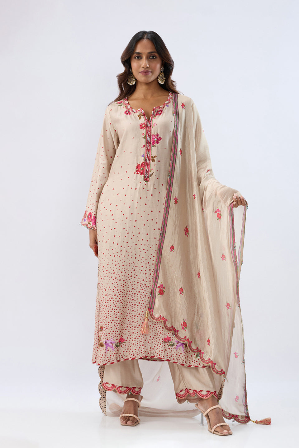 Blossom Ivory Scallop Kurta Set