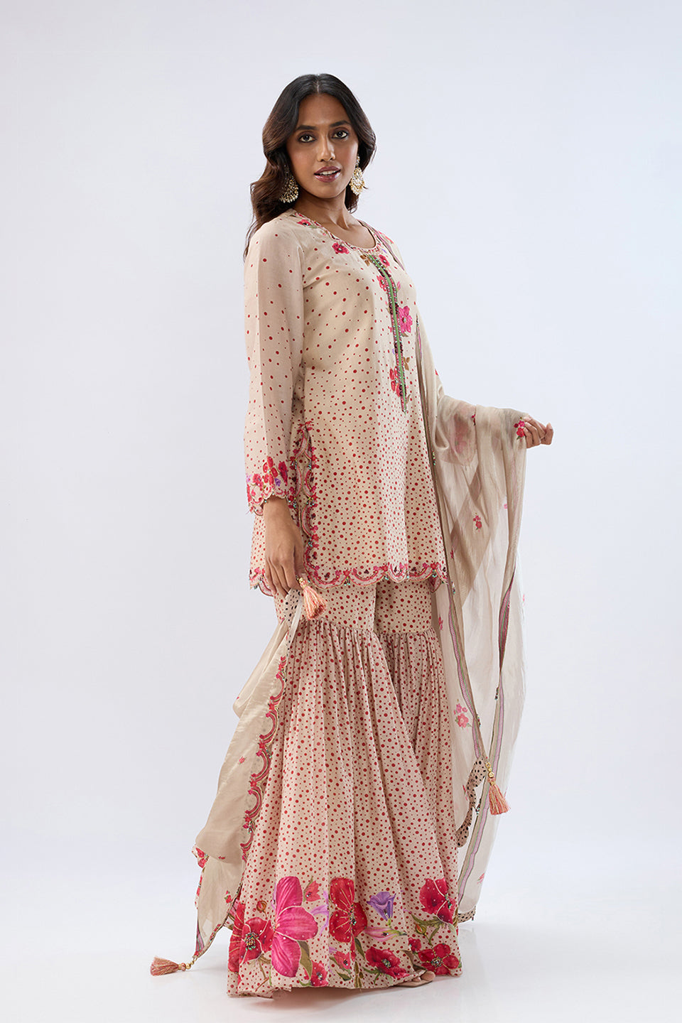 Blossom Ivory Sharara Set