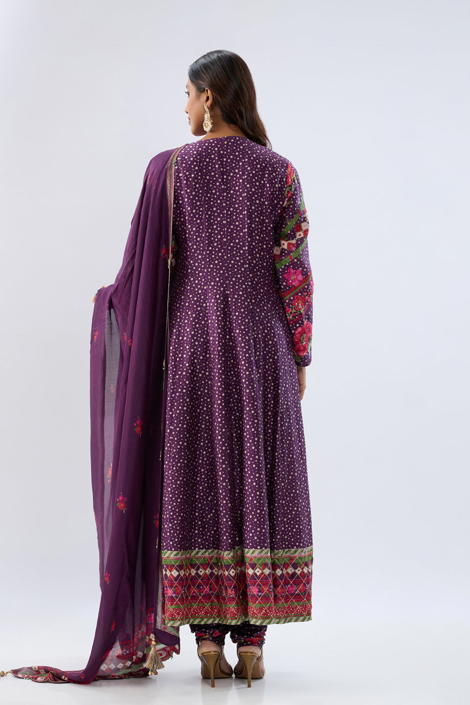 Blossom Purple Angrakha Set