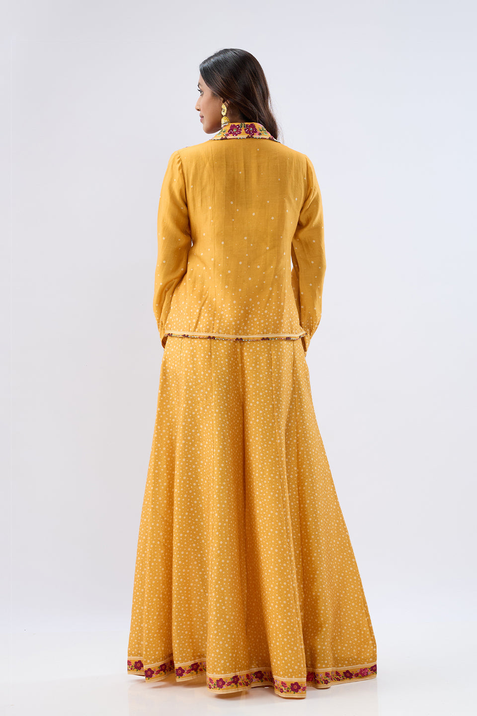 Blossom Yellow Fusion Sharara Set