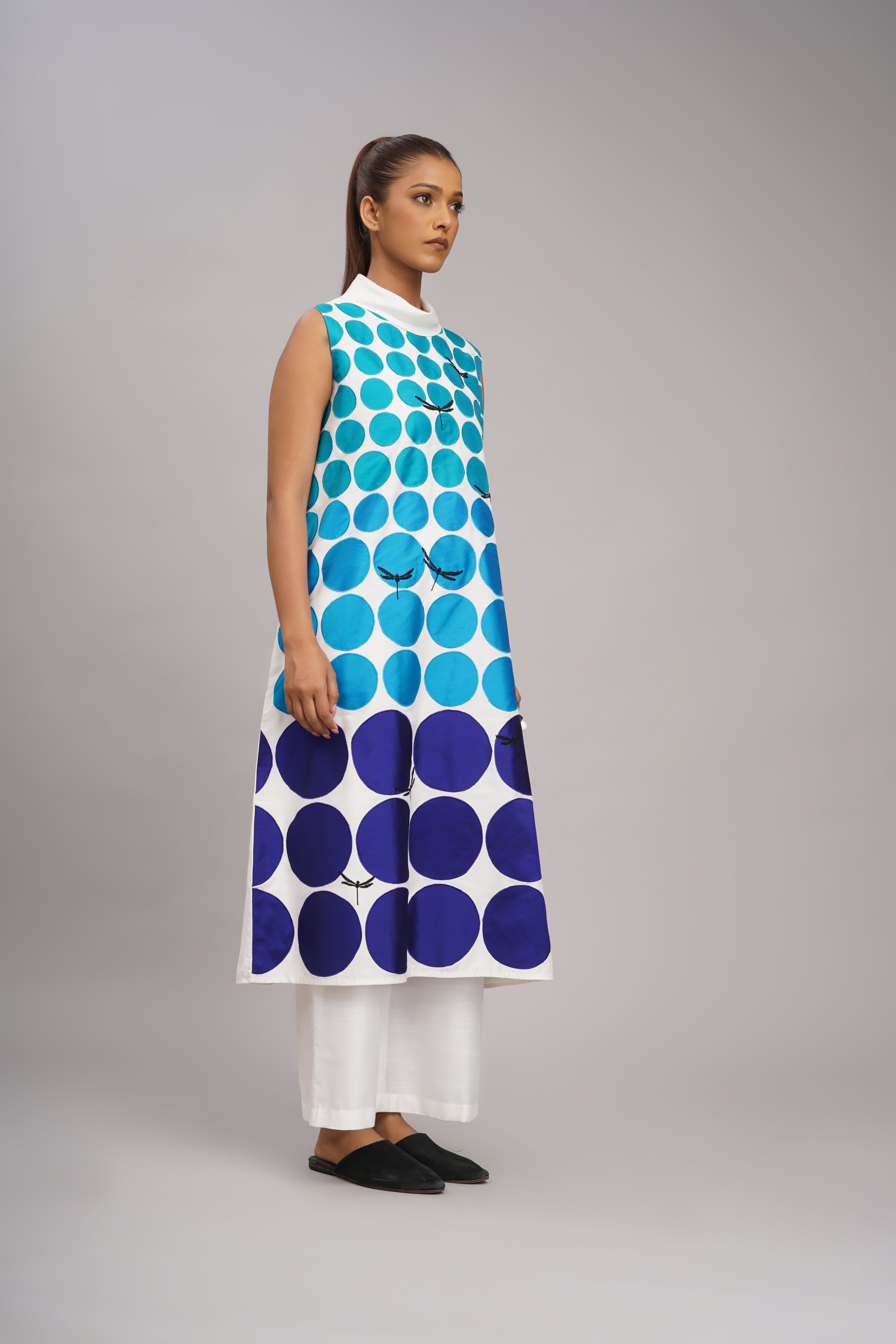 Blue Polka Grid