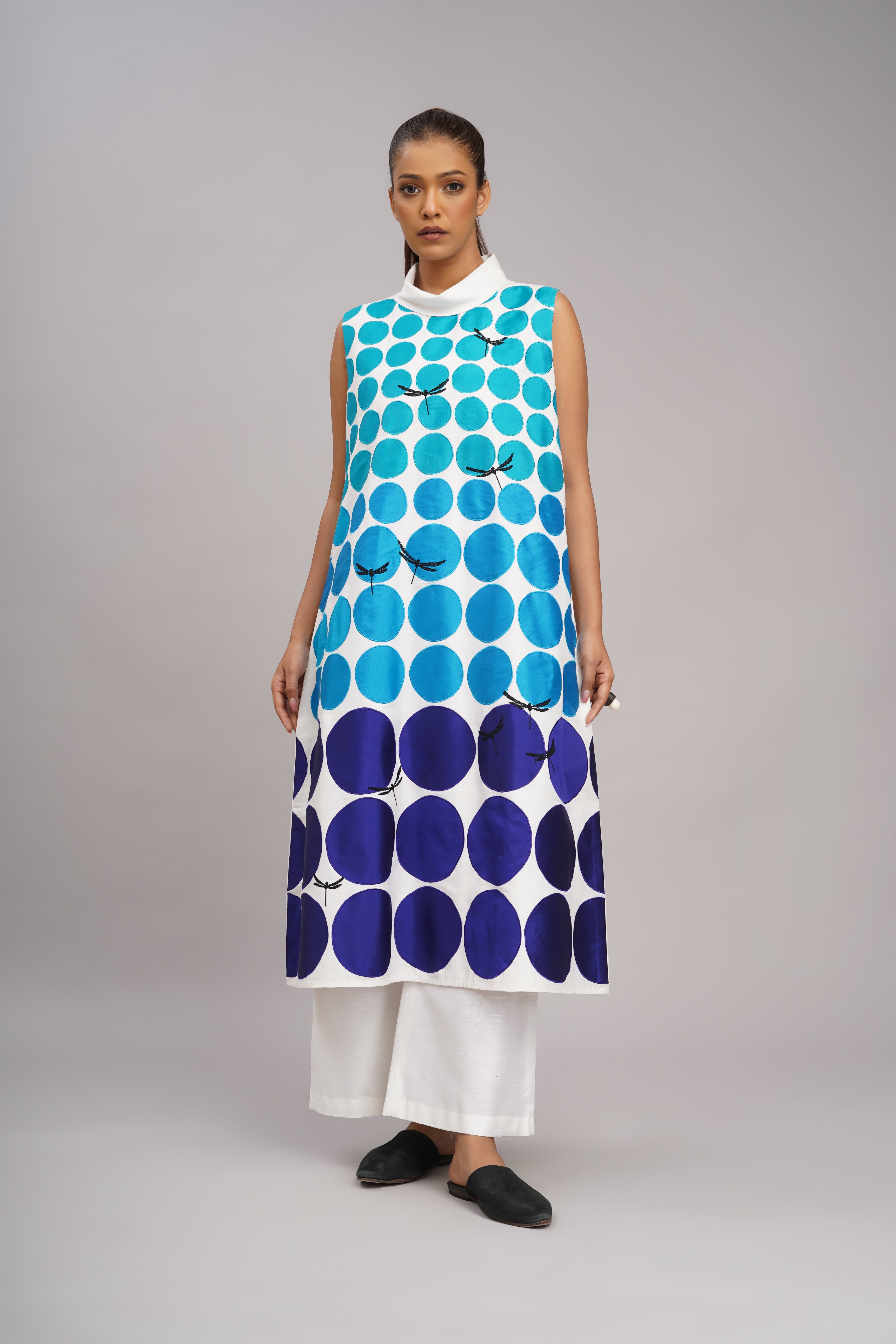 Blue Polka Grid