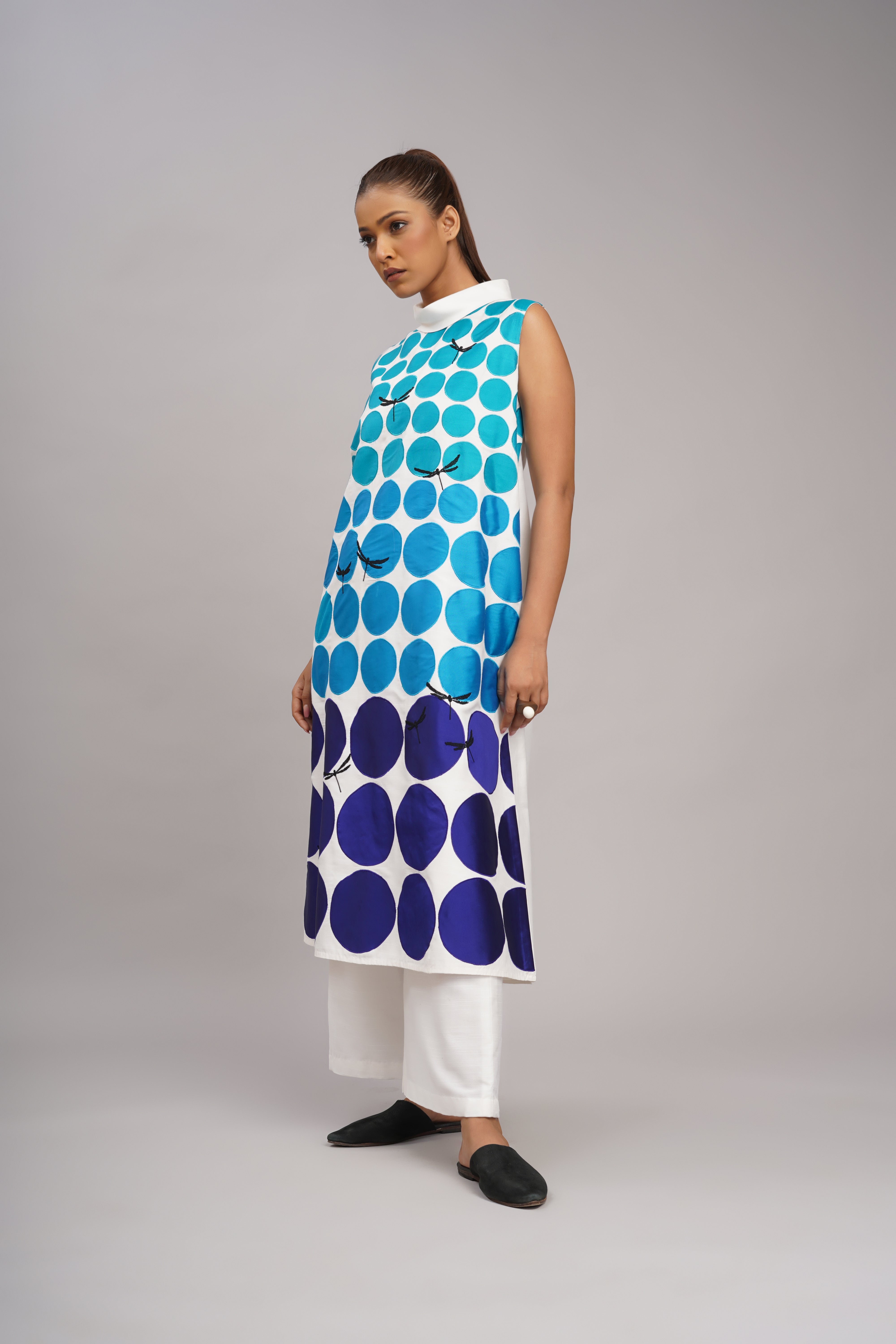 Blue Polka Grid