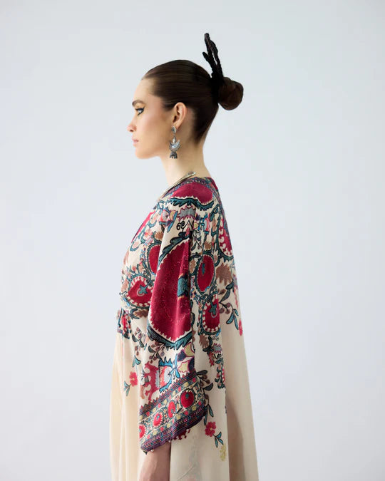 Bukhara Maroon Imama Kaftan Dress