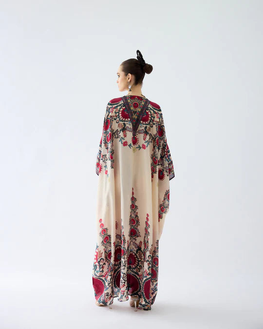 Bukhara Maroon Imama Kaftan Dress