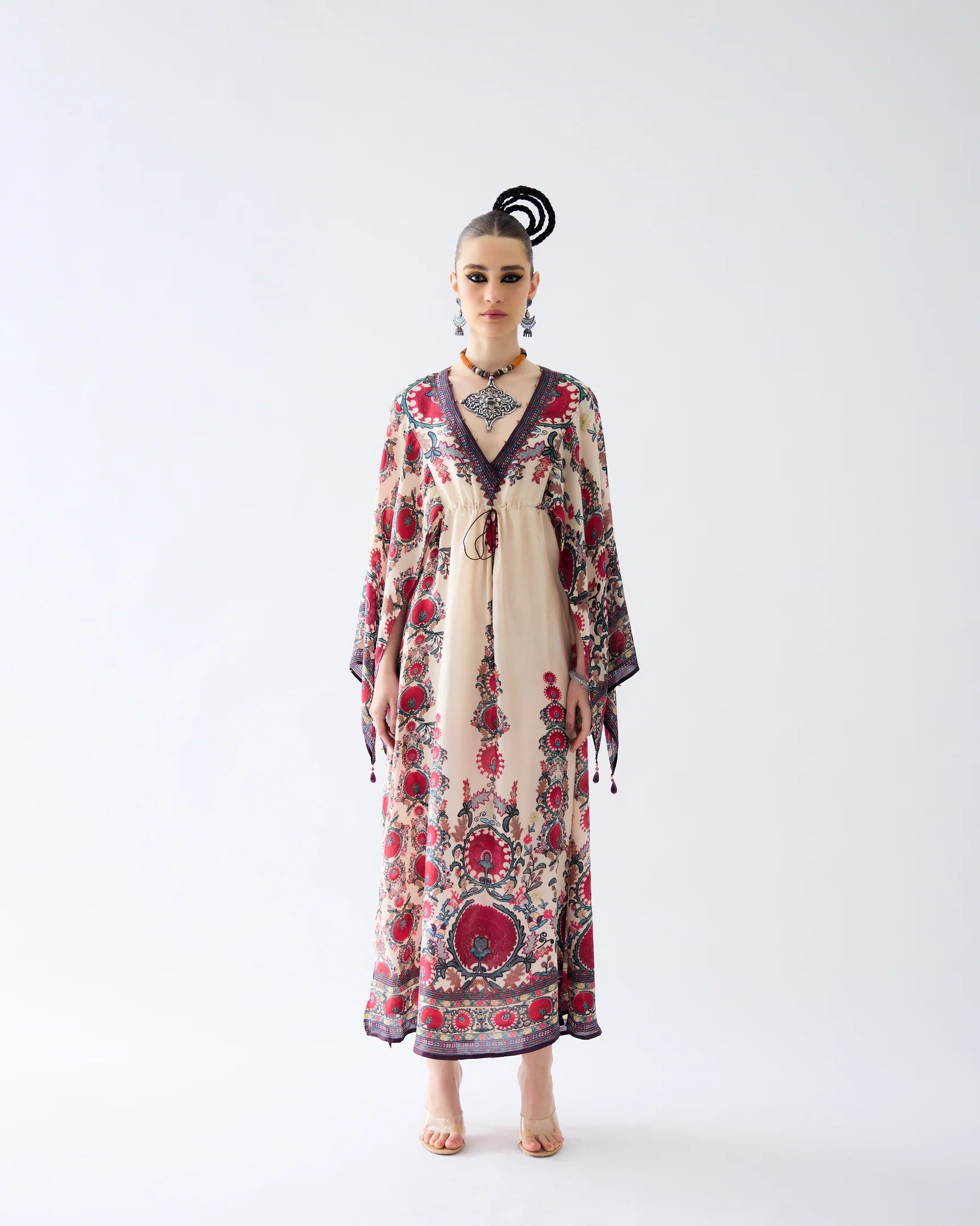 Bukhara Maroon Parma Kaftan Dress