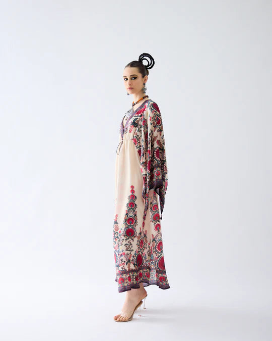 Bukhara Maroon Parma Kaftan Dress