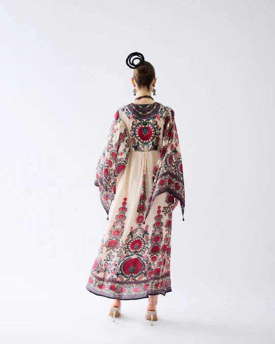 Bukhara Maroon Parma Kaftan Dress