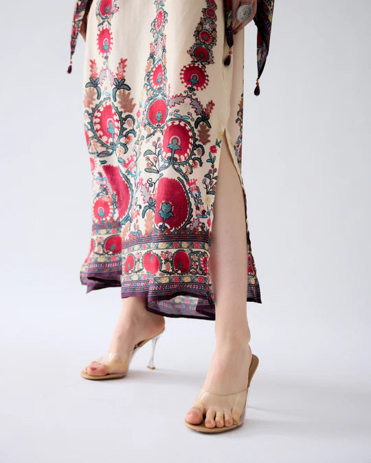 Bukhara Maroon Parma Kaftan Dress