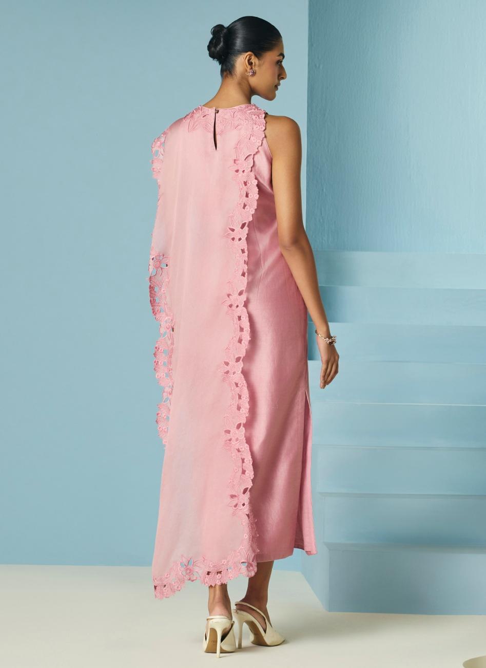 BLUSH DRAPE DETAIL DRESS