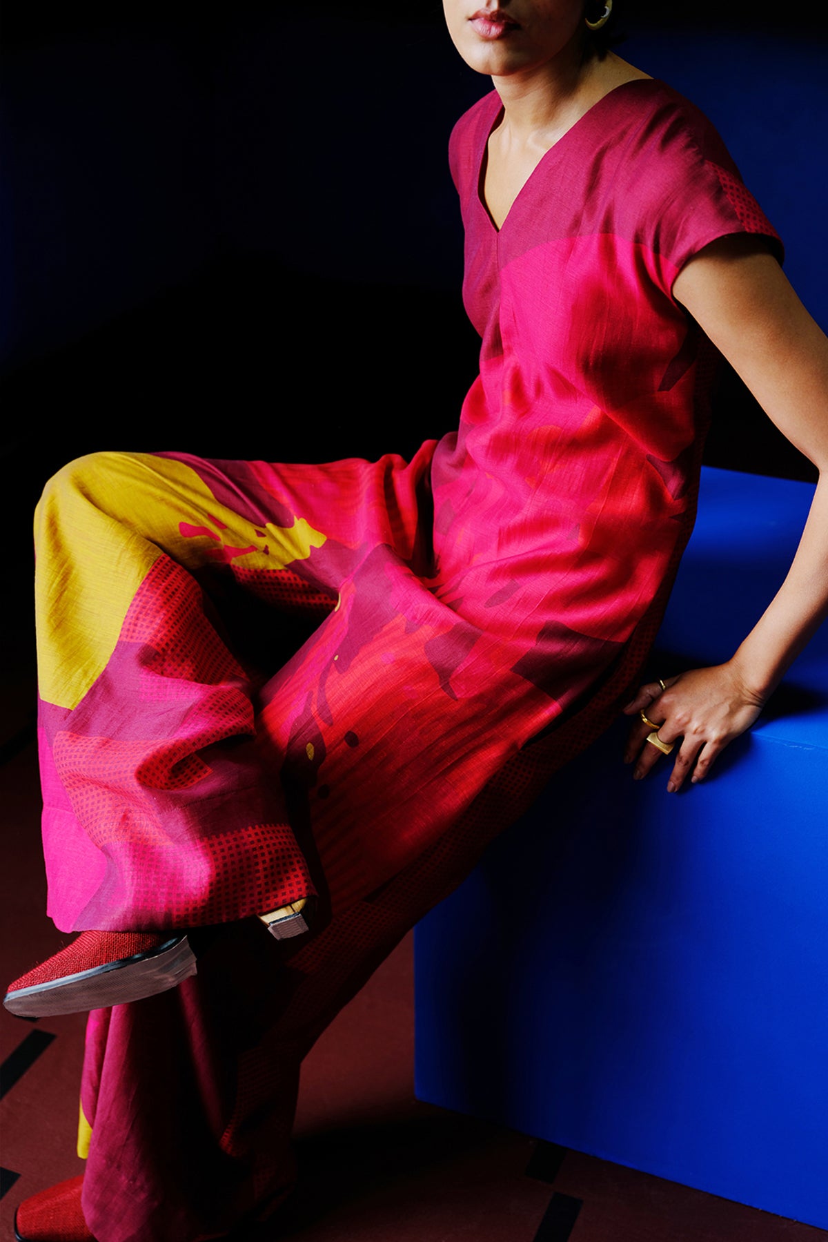 Flos Deep Red & Maroon jumpsuit