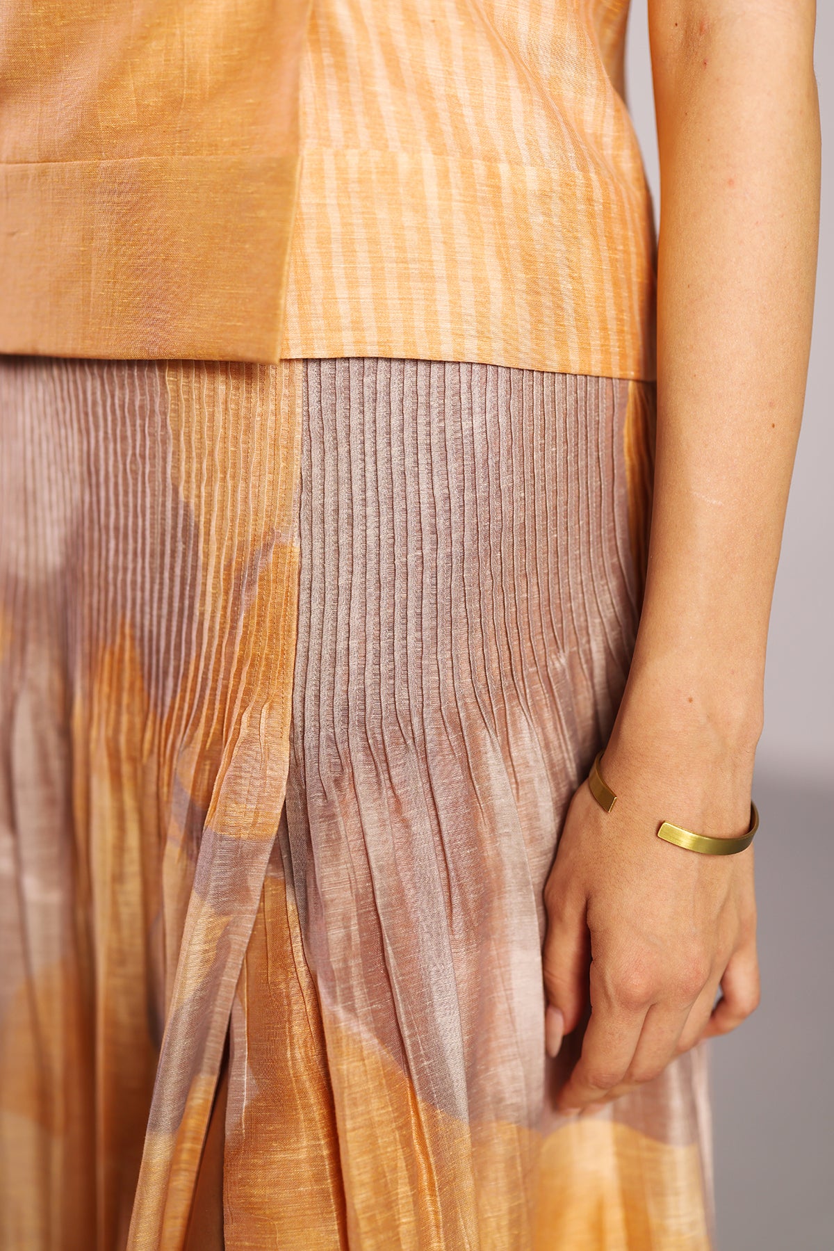 Candy Floss soft grey & orange skirt set