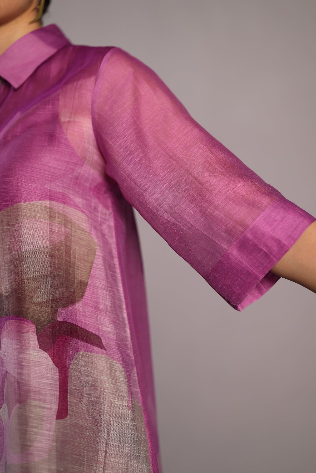 Diffuse beetroot & light grey kurta set