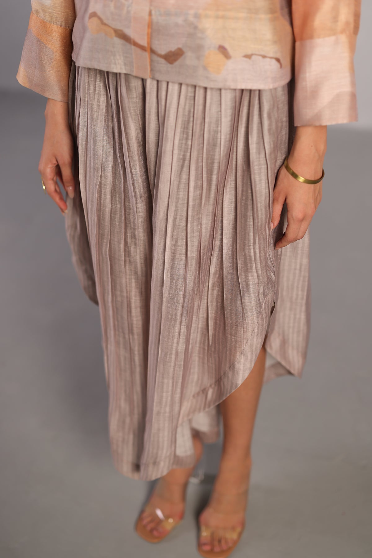 Candy floss soft grey & orange co-ord set